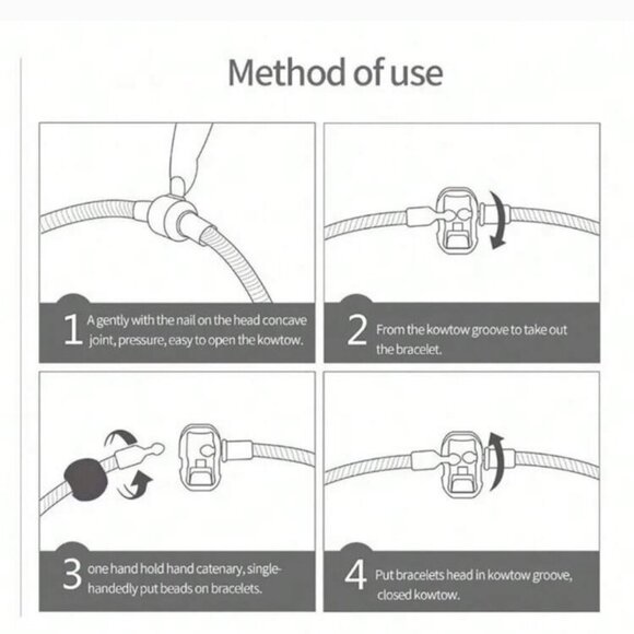 Sterling Silver S925 Snap Clasp Snake Chain European Charm Bracelet about 8" - Picture 4 of 8